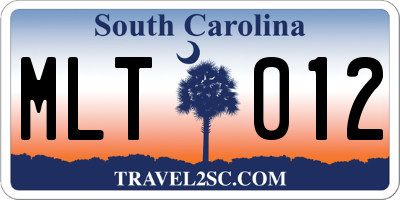 SC license plate MLT012