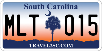 SC license plate MLT015