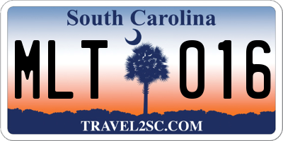 SC license plate MLT016