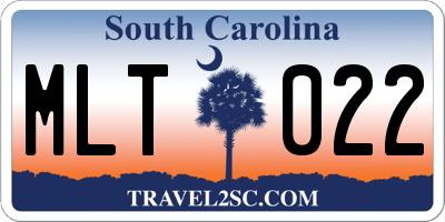 SC license plate MLT022
