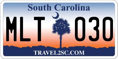 SC license plate MLT030