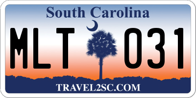 SC license plate MLT031