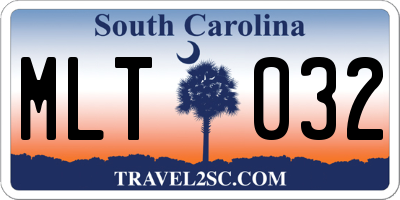 SC license plate MLT032
