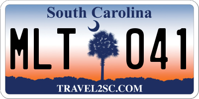 SC license plate MLT041
