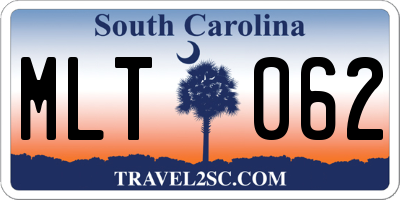 SC license plate MLT062