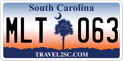 SC license plate MLT063
