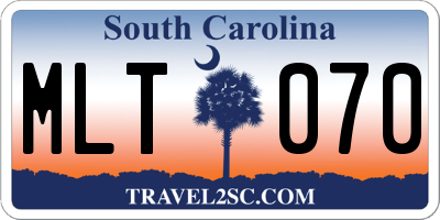 SC license plate MLT070