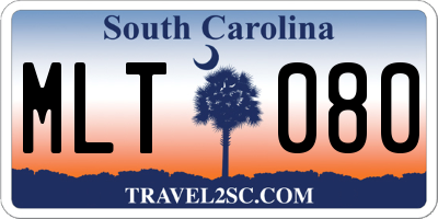SC license plate MLT080