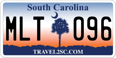SC license plate MLT096