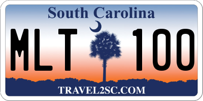 SC license plate MLT100