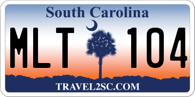 SC license plate MLT104
