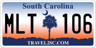 SC license plate MLT106