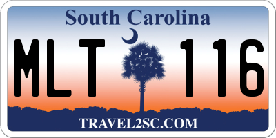 SC license plate MLT116