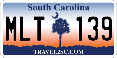 SC license plate MLT139