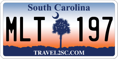 SC license plate MLT197