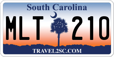 SC license plate MLT210