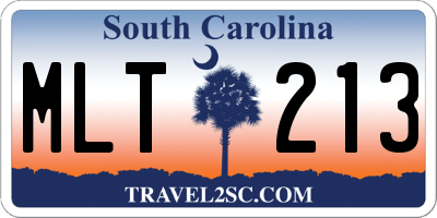SC license plate MLT213