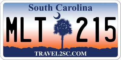 SC license plate MLT215