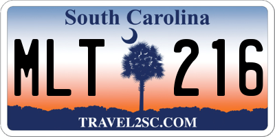 SC license plate MLT216