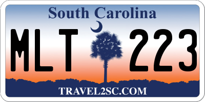 SC license plate MLT223