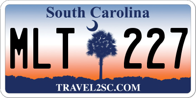 SC license plate MLT227