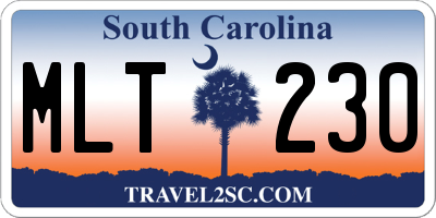 SC license plate MLT230