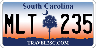 SC license plate MLT235