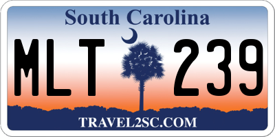 SC license plate MLT239