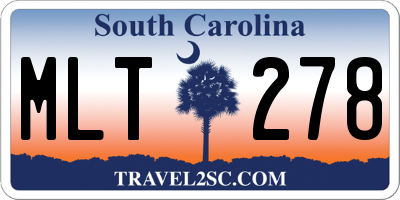 SC license plate MLT278