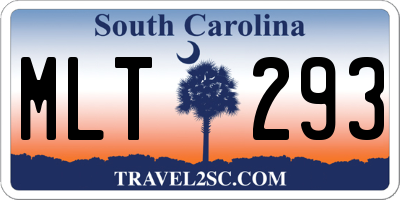 SC license plate MLT293