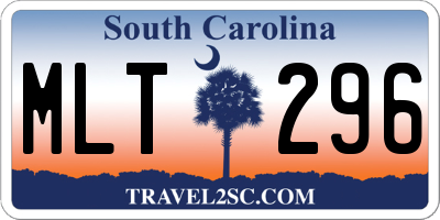 SC license plate MLT296