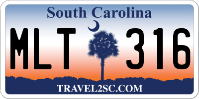 SC license plate MLT316