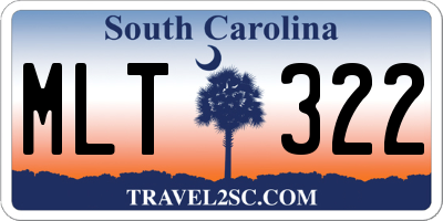 SC license plate MLT322