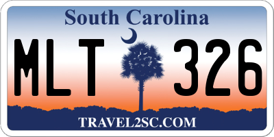 SC license plate MLT326