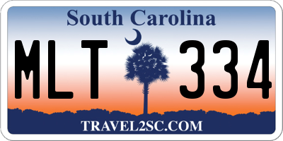 SC license plate MLT334