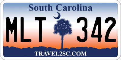 SC license plate MLT342