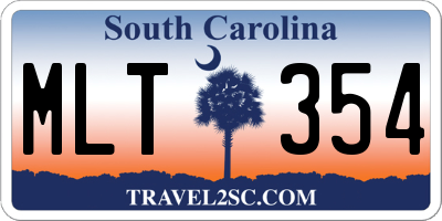 SC license plate MLT354