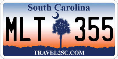 SC license plate MLT355