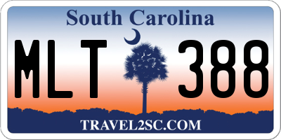SC license plate MLT388