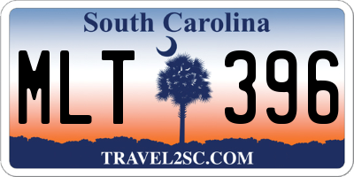 SC license plate MLT396