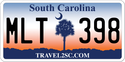 SC license plate MLT398