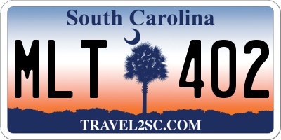 SC license plate MLT402