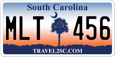 SC license plate MLT456