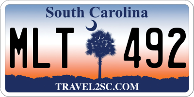 SC license plate MLT492
