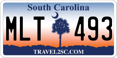 SC license plate MLT493
