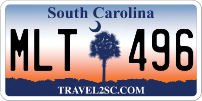 SC license plate MLT496