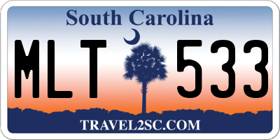 SC license plate MLT533
