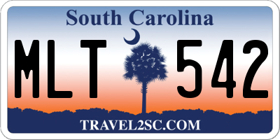 SC license plate MLT542