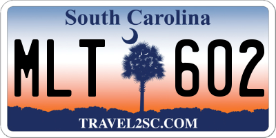 SC license plate MLT602