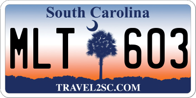 SC license plate MLT603